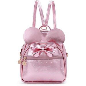 KL928 Girls Bowknot Polka Dot Cute Mini Backpack Small Daypacks Convertible